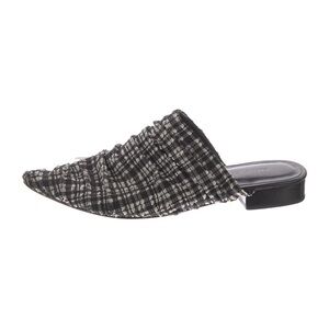 RACHEL COMEY BLACK & WHITE PLAID PRINTED MULES SIZE 9